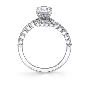 White Gold Tulira Crossover Engagement Ring - Ginger