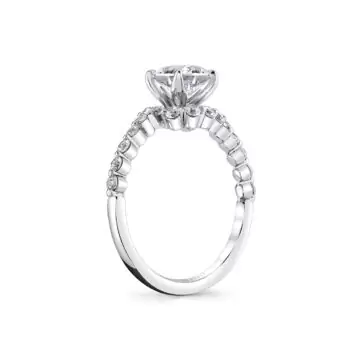 White Gold Tulira Crossover Engagement Ring - Ginger