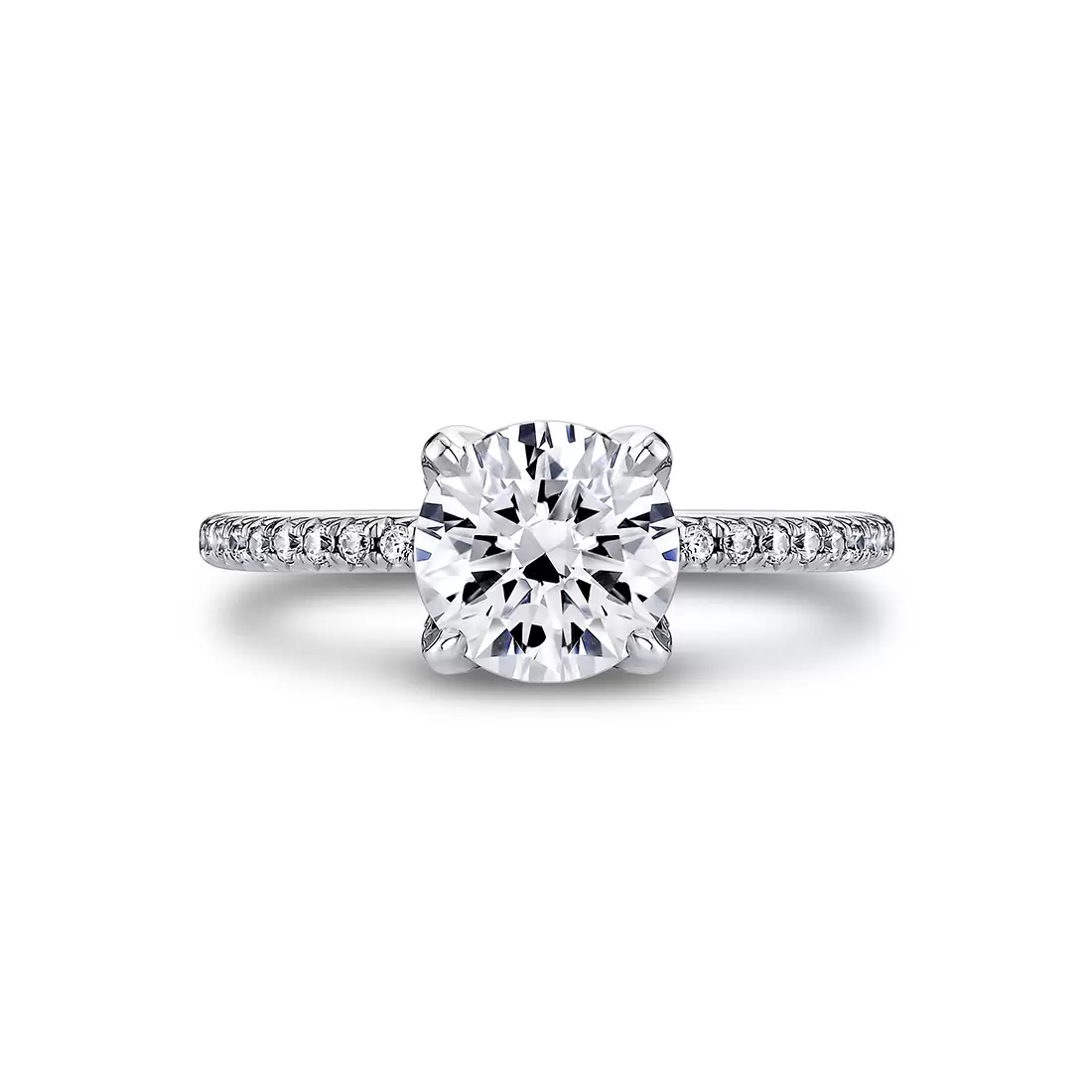 White Gold Tulira Diamond Petal Prong Engagement Ring - Violet