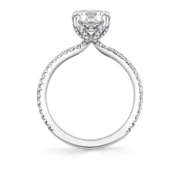 White Gold Tulira Diamond Petal Prong Engagement Ring - Violet