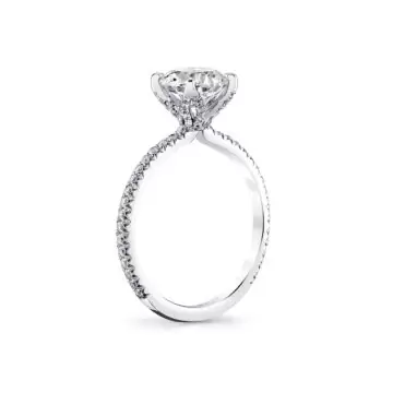 White Gold Tulira Diamond Petal Prong Engagement Ring - Violet