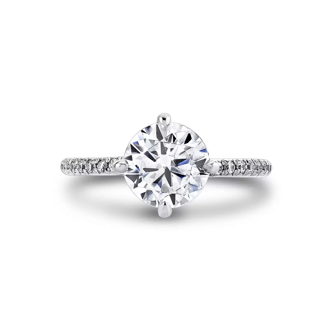 White Gold Tulira Compass Set Vine Engagement Ring - Kai