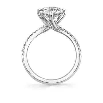 White Gold Tulira Compass Set Vine Engagement Ring - Kai