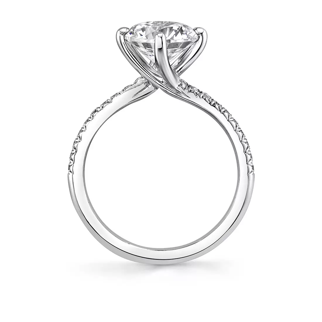 White Gold Tulira Compass Set Vine Engagement Ring - Kai