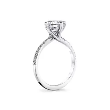 White Gold Tulira Compass Set Vine Engagement Ring - Kai