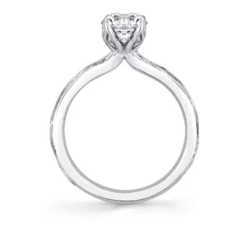 White Gold Tulira Vine Inspired Engagement Ring - Rhodes