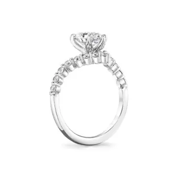 White Gold Tulira Curved Shared Prong Engagement Ring - Maisy