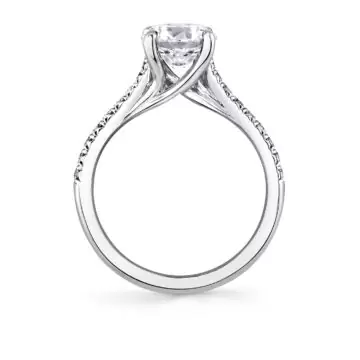 White Gold Tulira Vine Prong Engagement Ring - Terra