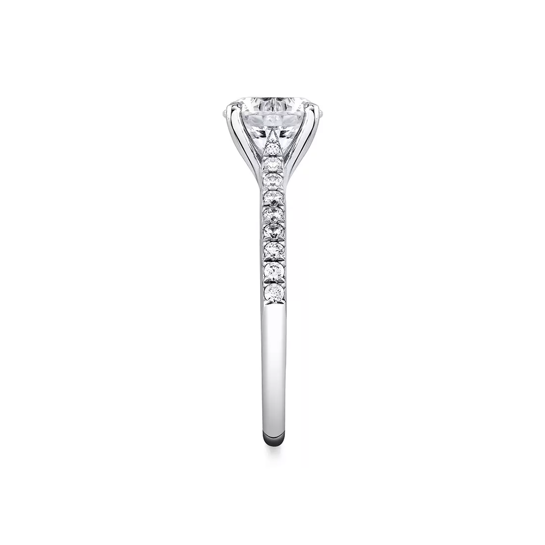 White Gold Tulira Vine Prong Engagement Ring - Terra
