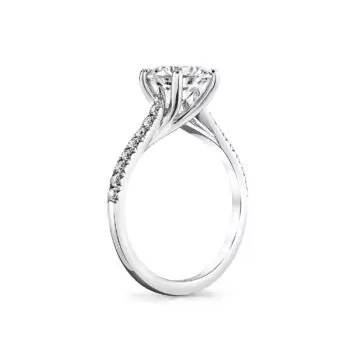 White Gold Tulira Vine Prong Engagement Ring - Terra