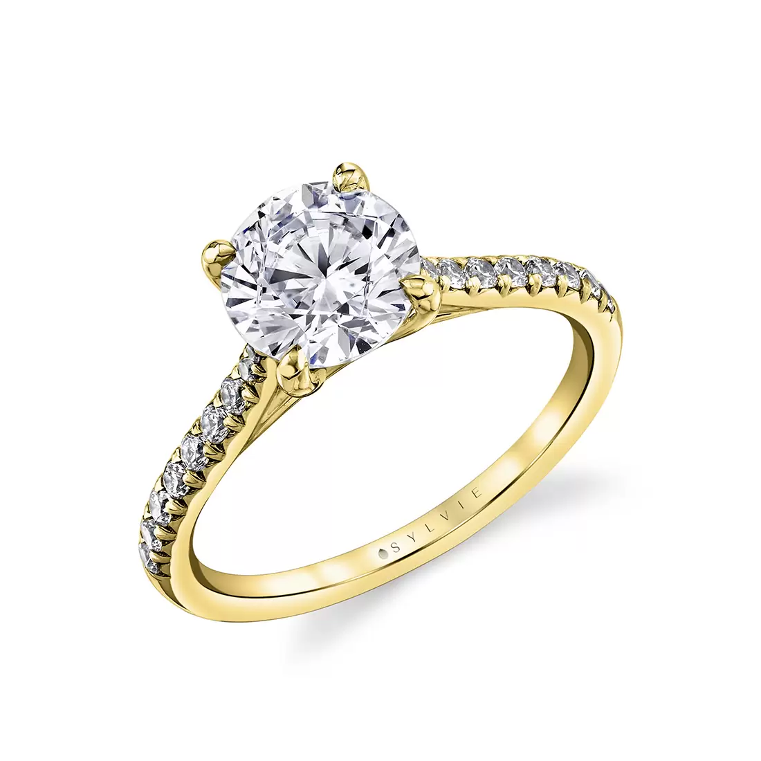 White Gold Tulira Vine Prong Engagement Ring - Terra