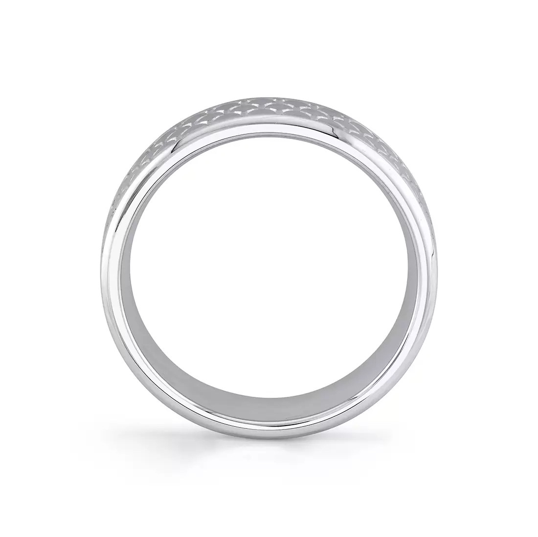 White Gold Heritage Engraved Men's Band - Ivan