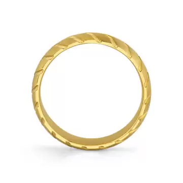 Yellow Gold Shell Apex Brushed Men’s Band - Bryce