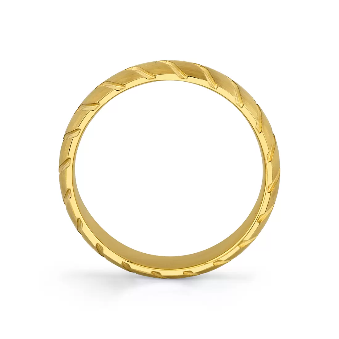 Yellow Gold Shell Apex Brushed Men's Band - Bryce