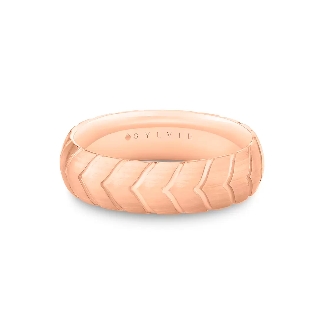 Yellow Gold Shell Apex Brushed Men's Band - Bryce