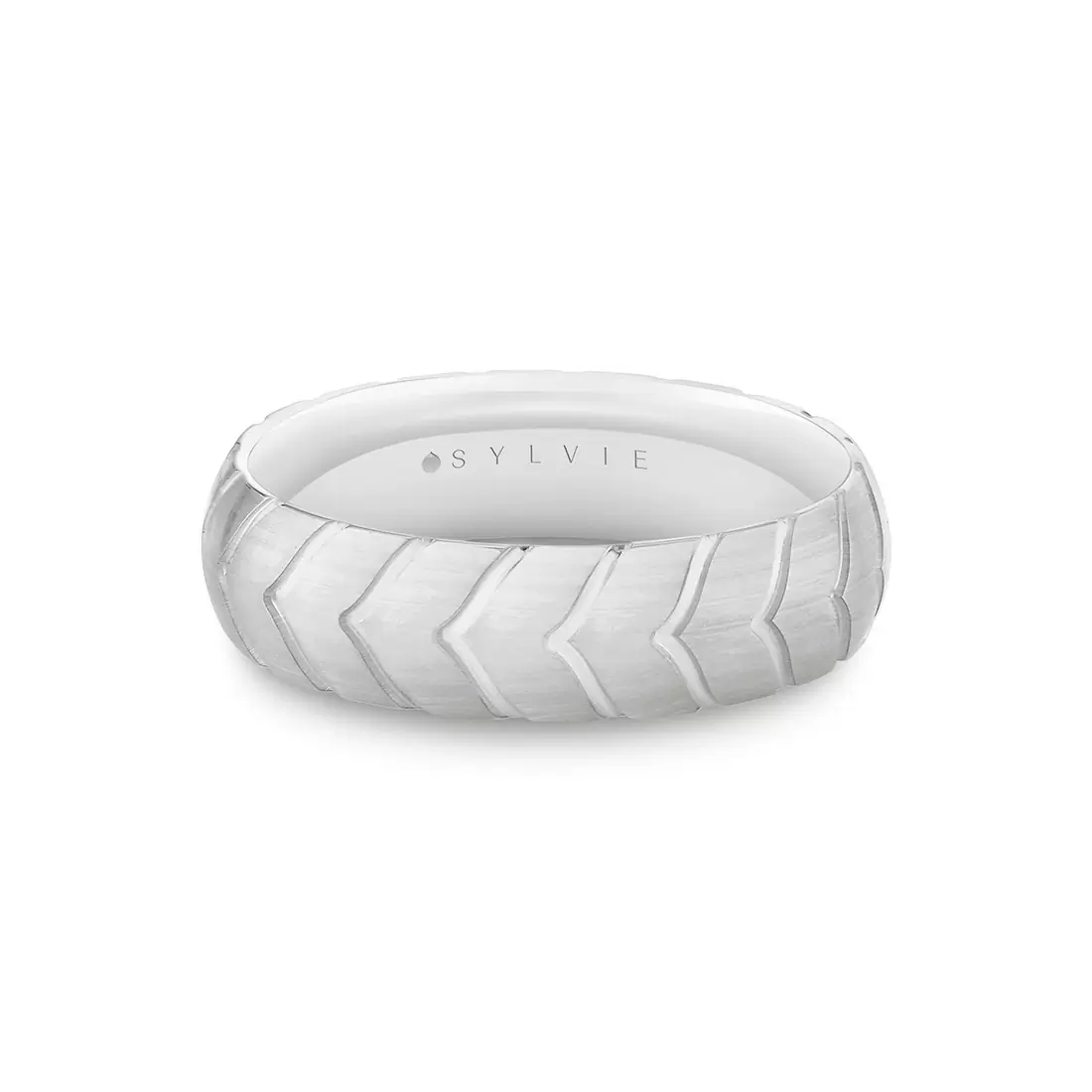 Yellow Gold Shell Apex Brushed Men's Band - Bryce