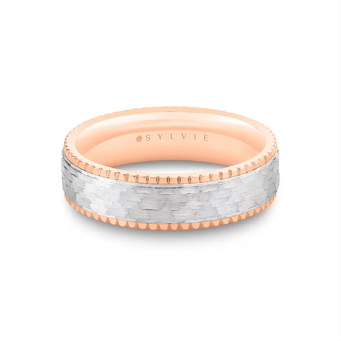 White Gold/Yellow Gold Heritage Two Tone Brushed Men's Band - Anthony