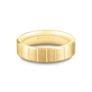 White Gold Heritage Brushed Ridged Men’s Band - Indy