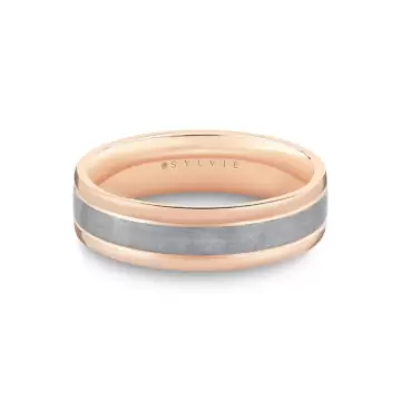 Grey Gold/White Gold Heritage Two Tone Men’s Band with Brushed Grey Gold - Luis