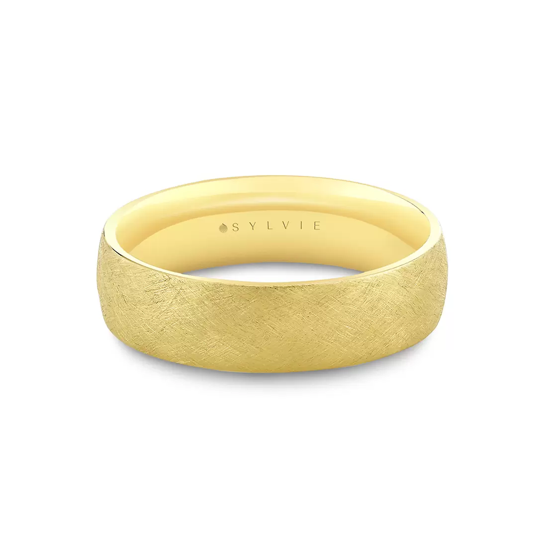 Yellow Gold Heritage Matte Ice Men's Band - Levi