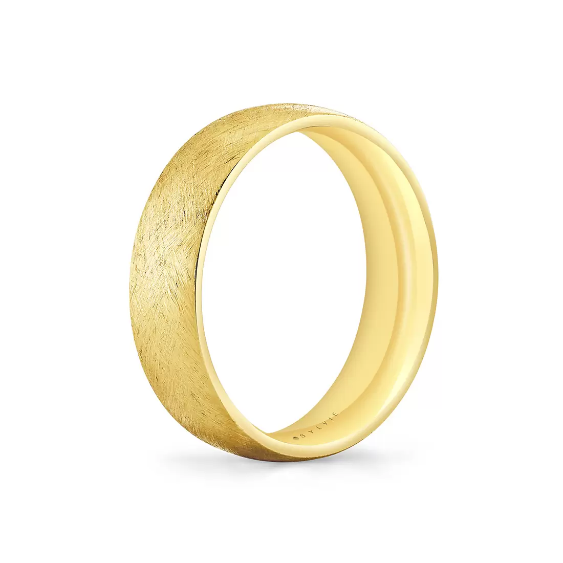 Yellow Gold Heritage Matte Ice Men's Band - Levi