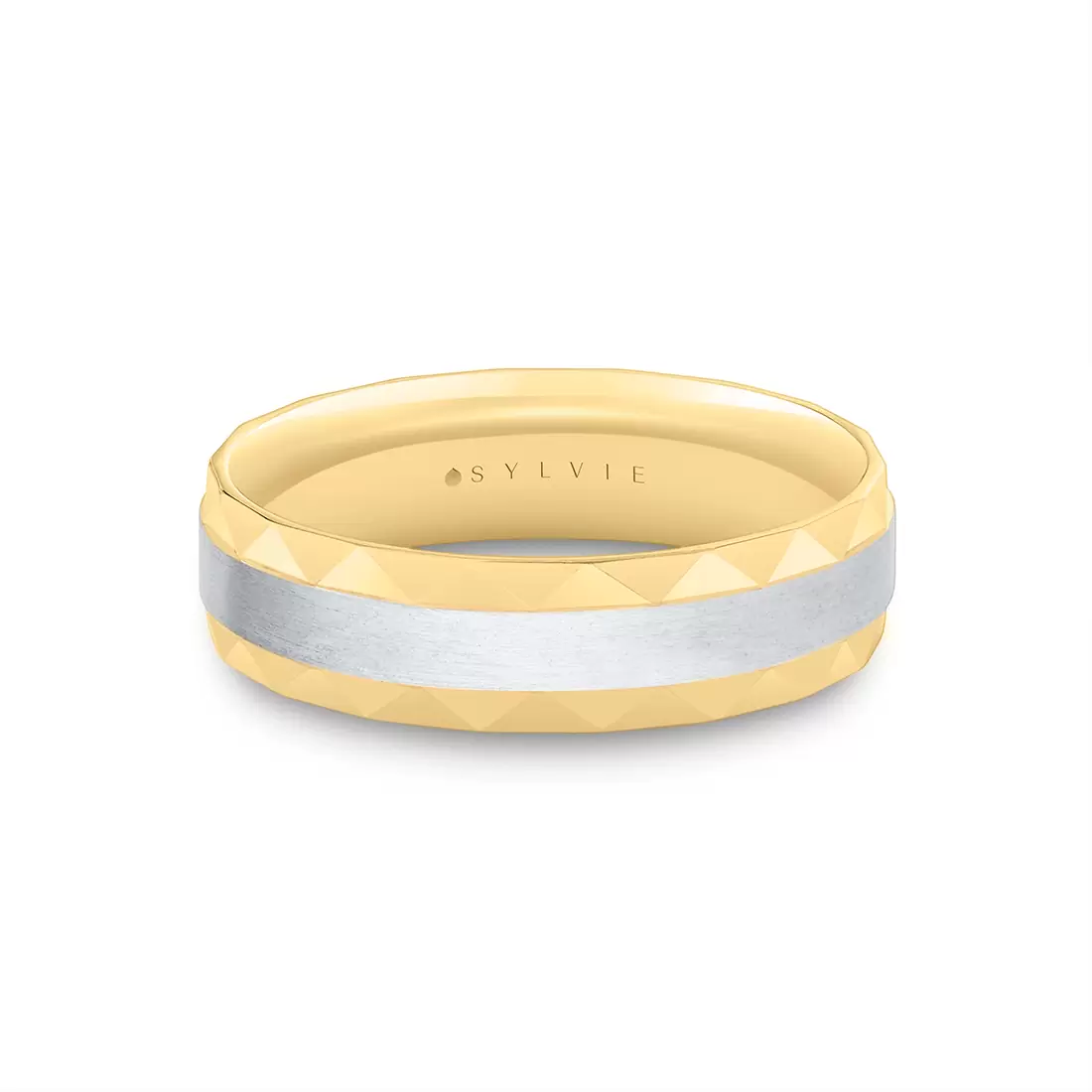 Rose Gold Fluted Shell Two Tone Men's Band - Yves