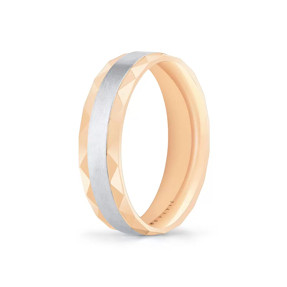 Rose Gold Fluted Shell Two Tone Men's Band - Yves