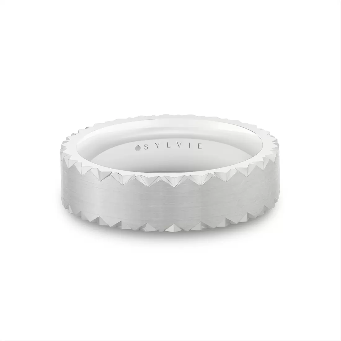 Yellow Gold Fluted Shell Brushed Men's Band - Zane