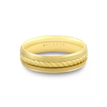 Yellow Gold Heritage Brushed Rope Men’s Band - Harrison