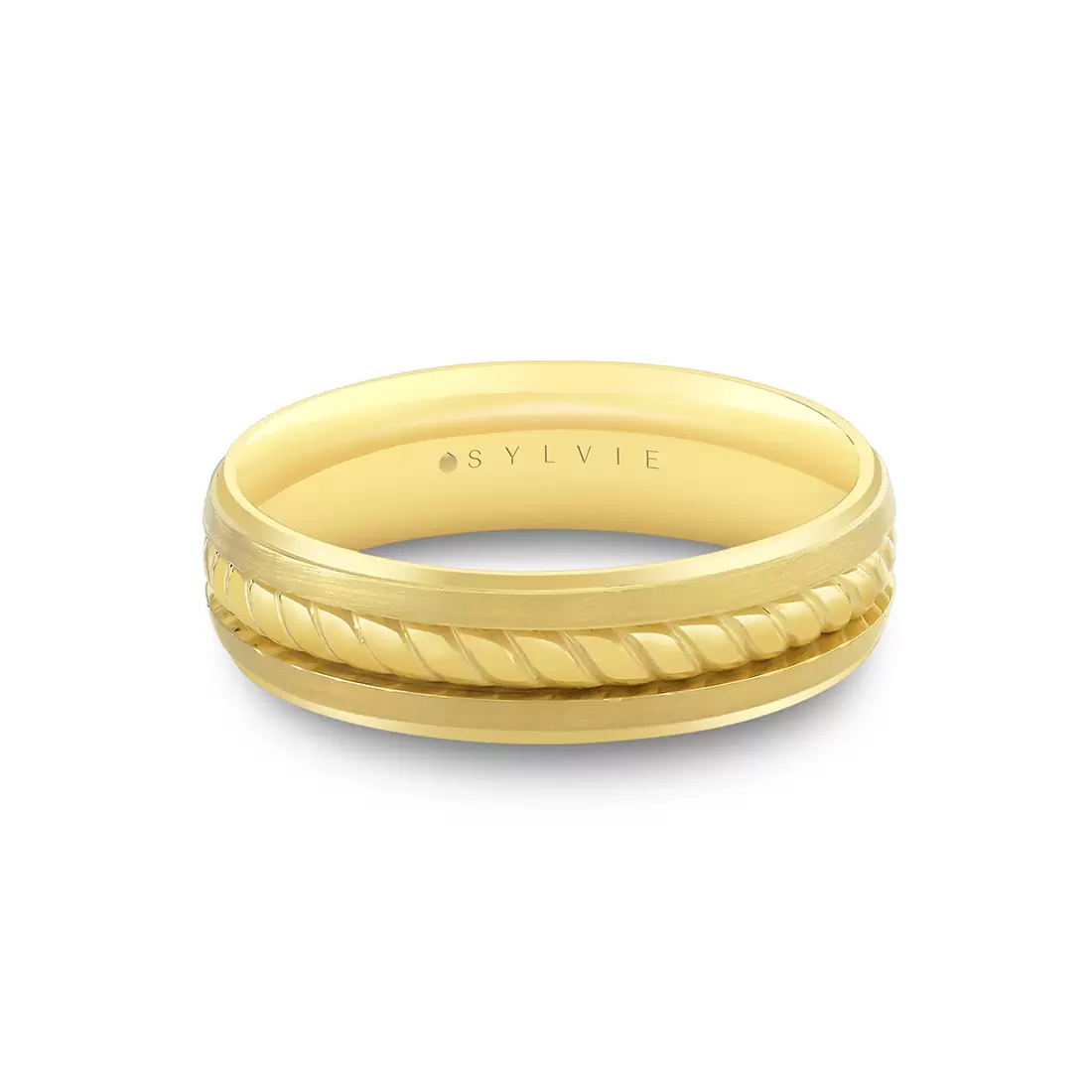 Yellow Gold Heritage Brushed Rope Men's Band - Harrison