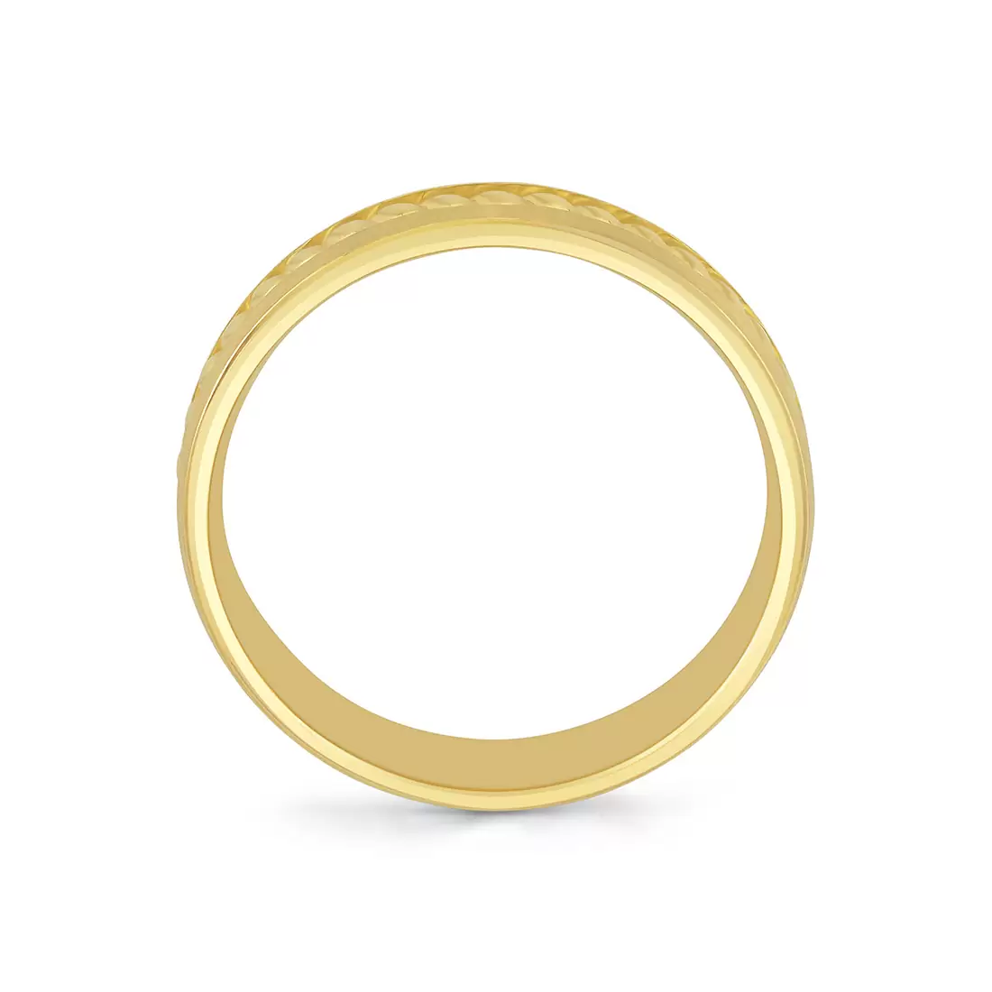 Yellow Gold Heritage Brushed Rope Men's Band - Harrison