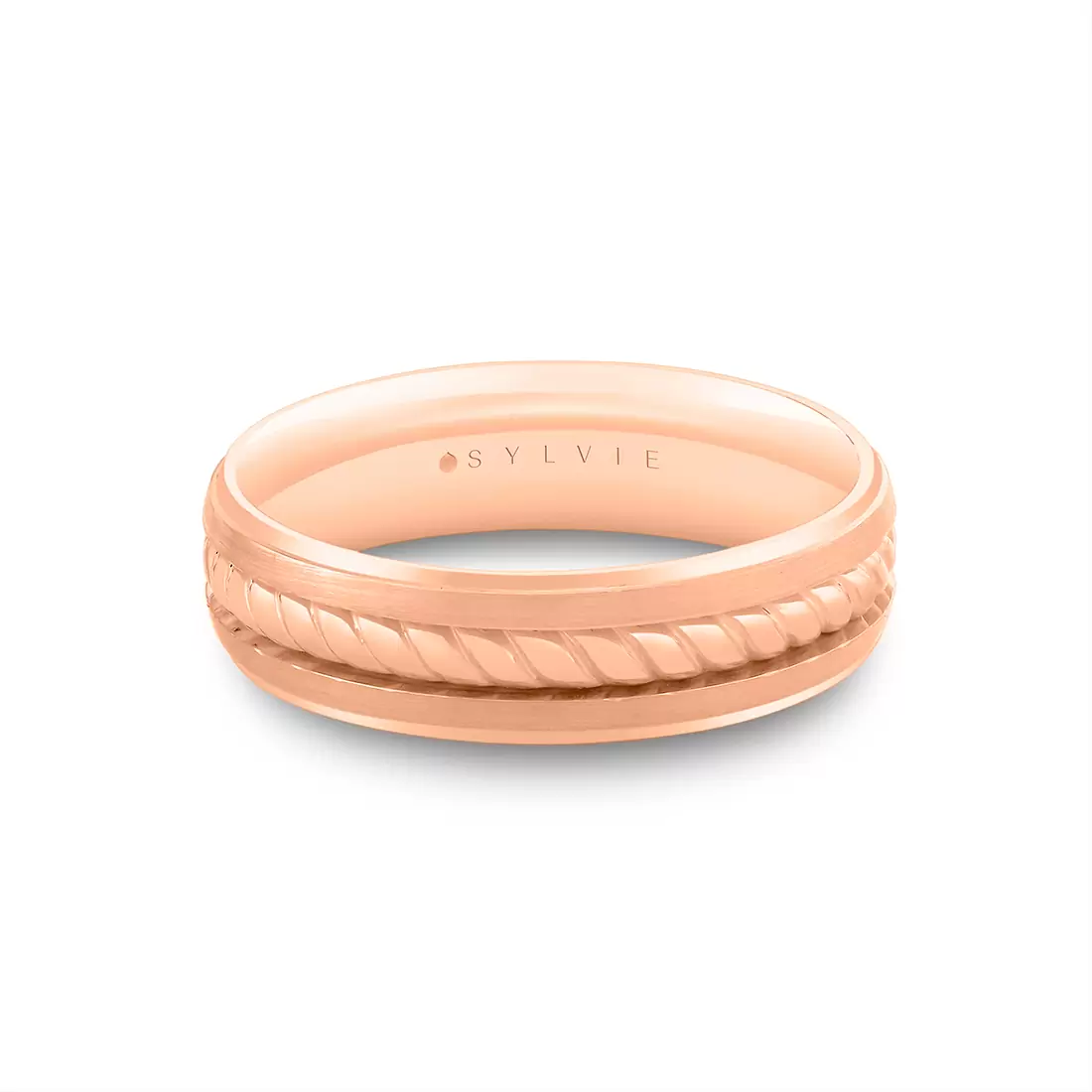 Yellow Gold Heritage Brushed Rope Men's Band - Harrison