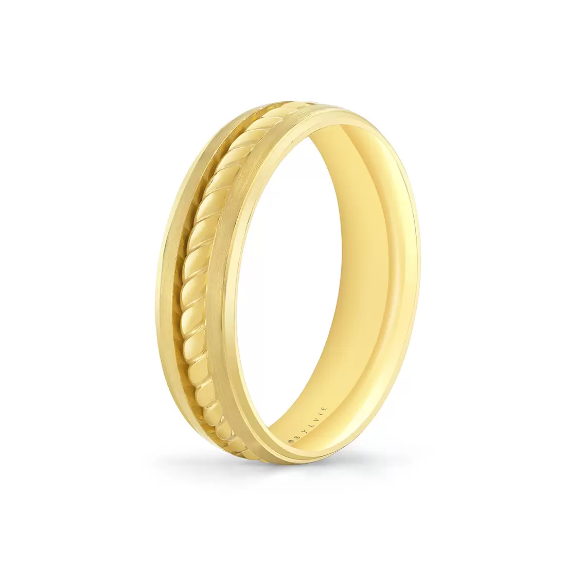Yellow Gold Heritage Brushed Rope Men's Band - Harrison