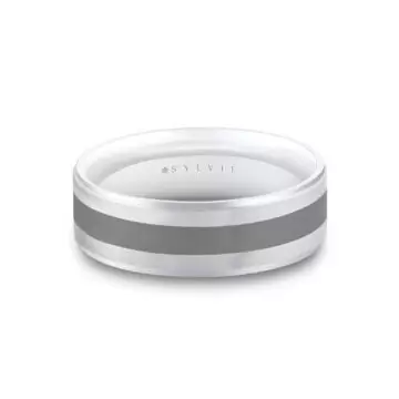 Grey Gold/White Gold Heritage Brushed Two Tone Men’s Band - Kingston
