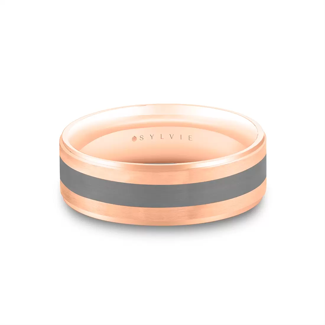 Grey Gold/White Gold Heritage Brushed Two Tone Men's Band - Kingston