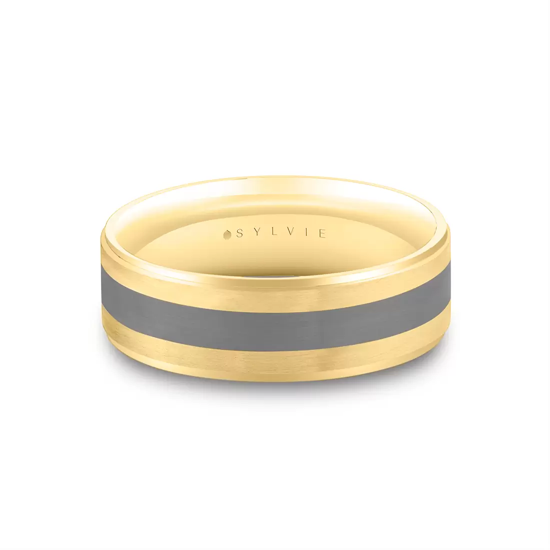 Grey Gold/White Gold Heritage Brushed Two Tone Men's Band - Kingston