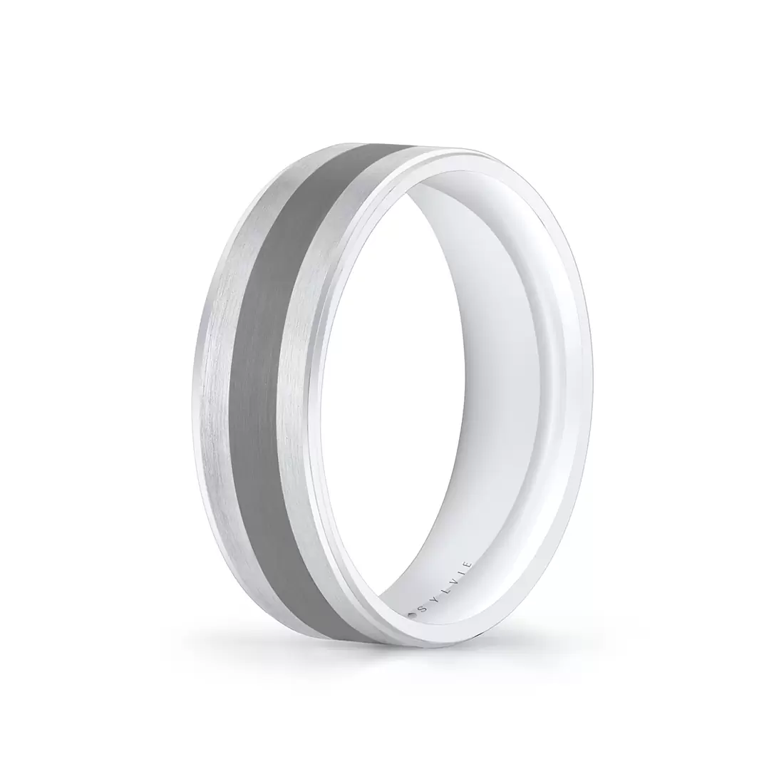 Grey Gold/White Gold Heritage Brushed Two Tone Men's Band - Kingston