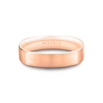 White Gold Heritage Brushed Squared Men’s Band - Enzo