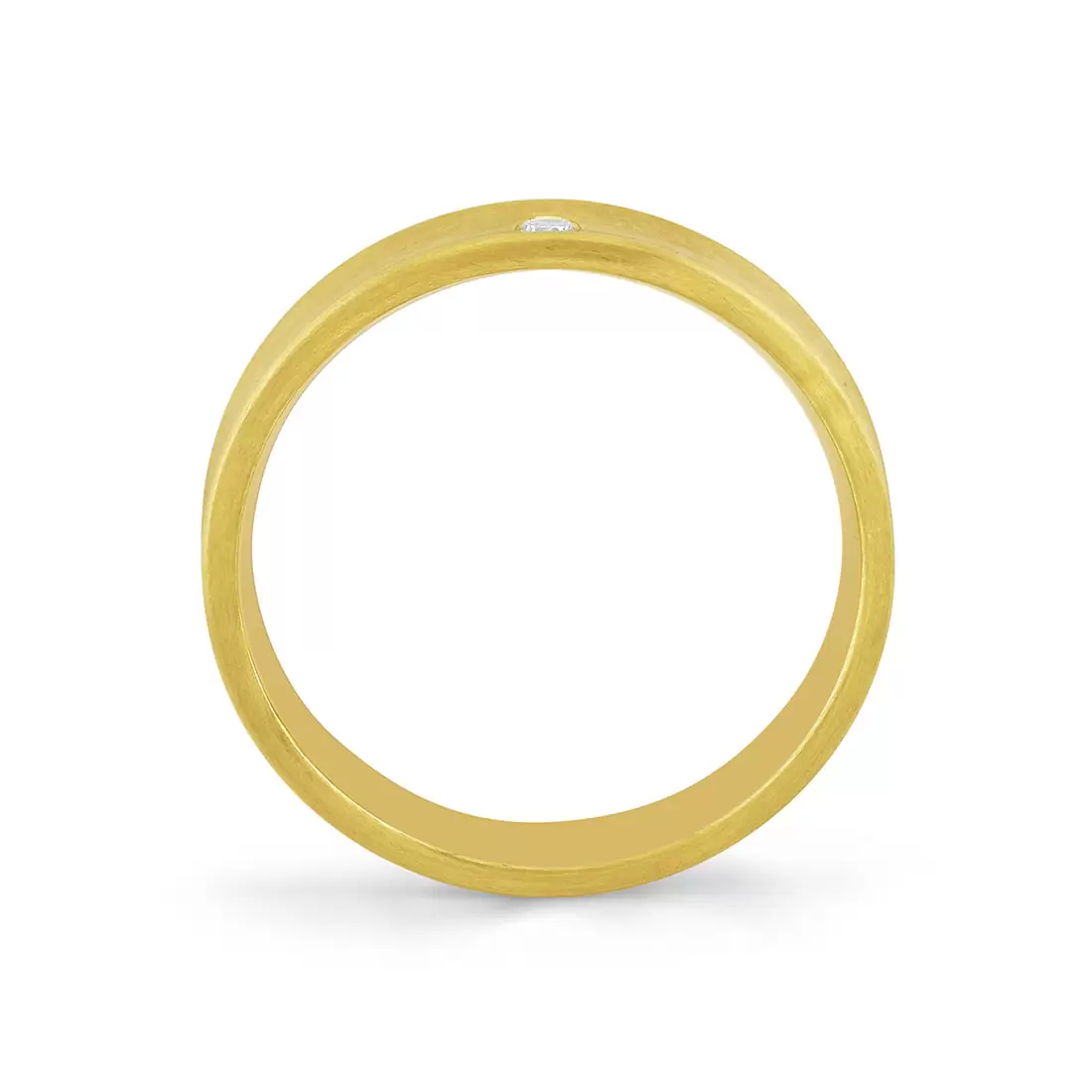 Yellow Gold Heritage Brushed Men's Band with Diamond Accent - Philip