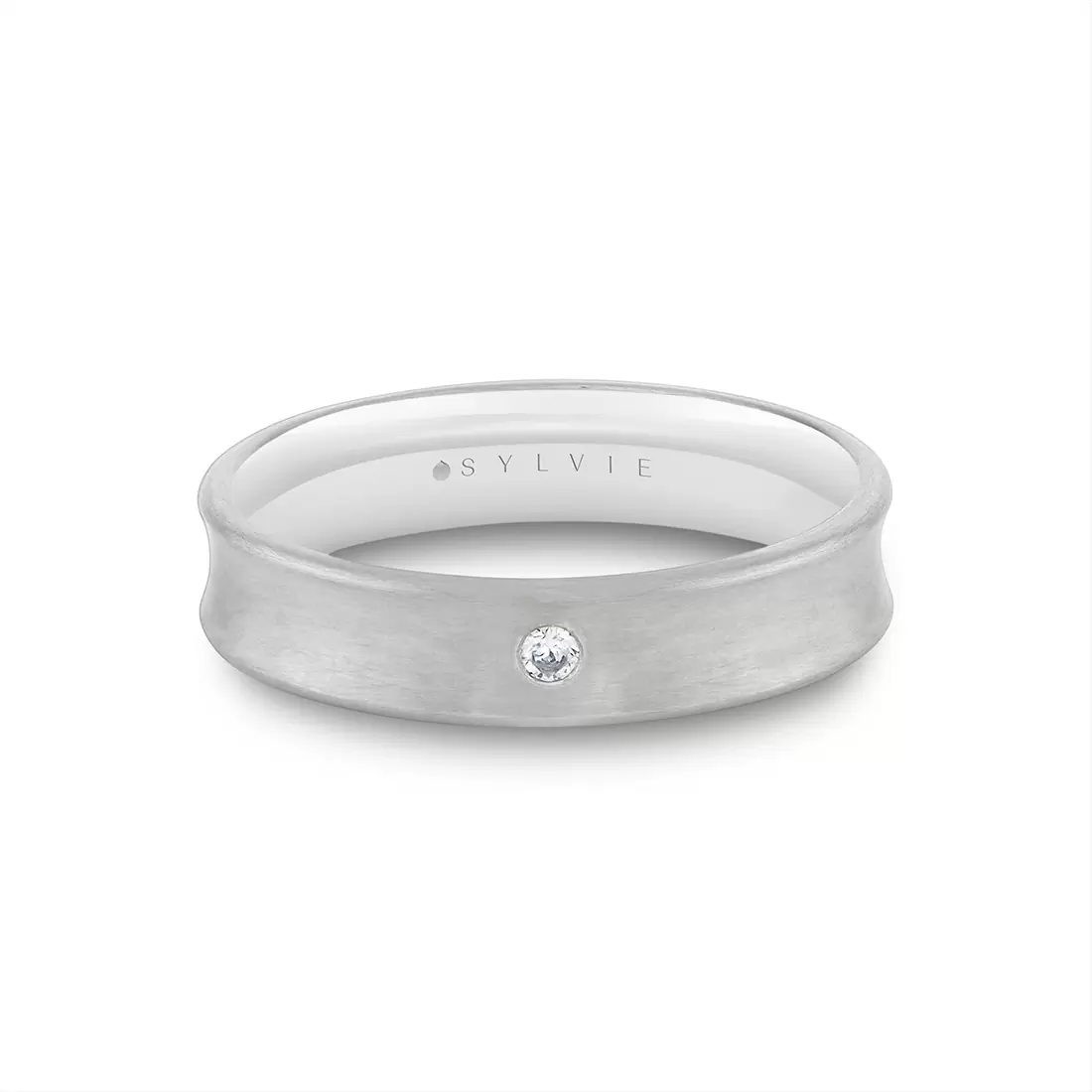 Yellow Gold Heritage Brushed Men's Band with Diamond Accent - Philip