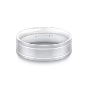 White Gold/Yellow Gold Heritage Two Tone Brushed Men’s Band - Sullivan