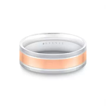 White Gold/Yellow Gold Heritage Two Tone Brushed Men’s Band - Sullivan