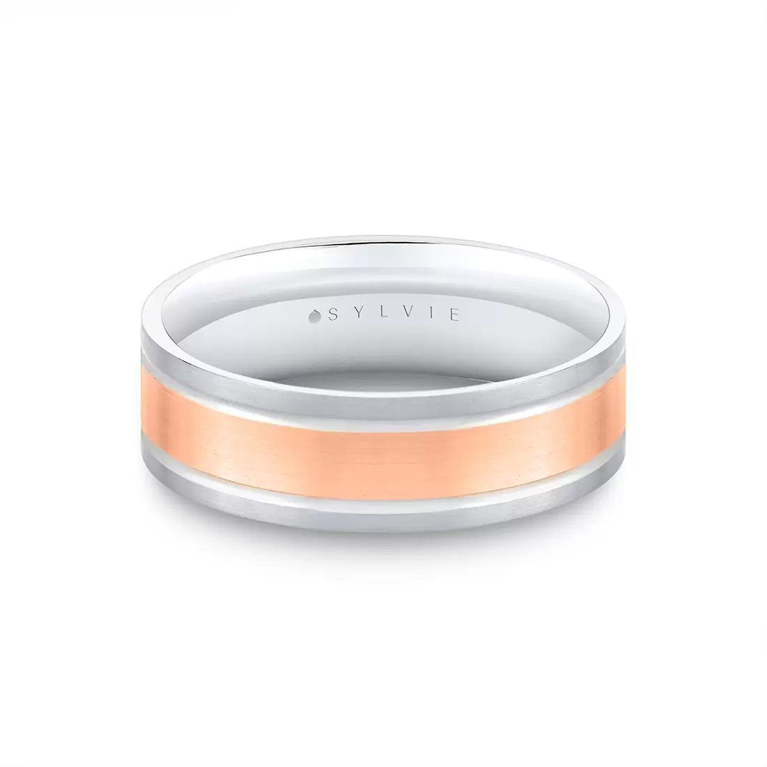 White Gold/Yellow Gold Heritage Two Tone Brushed Men's Band - Sullivan