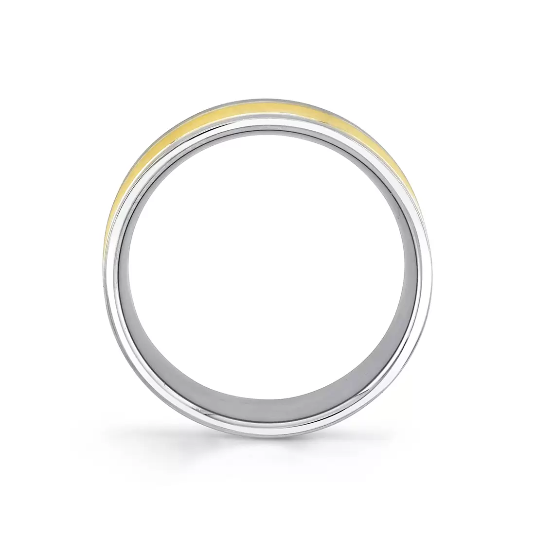 White Gold/Yellow Gold Heritage Two Tone Brushed Men's Band - Sullivan