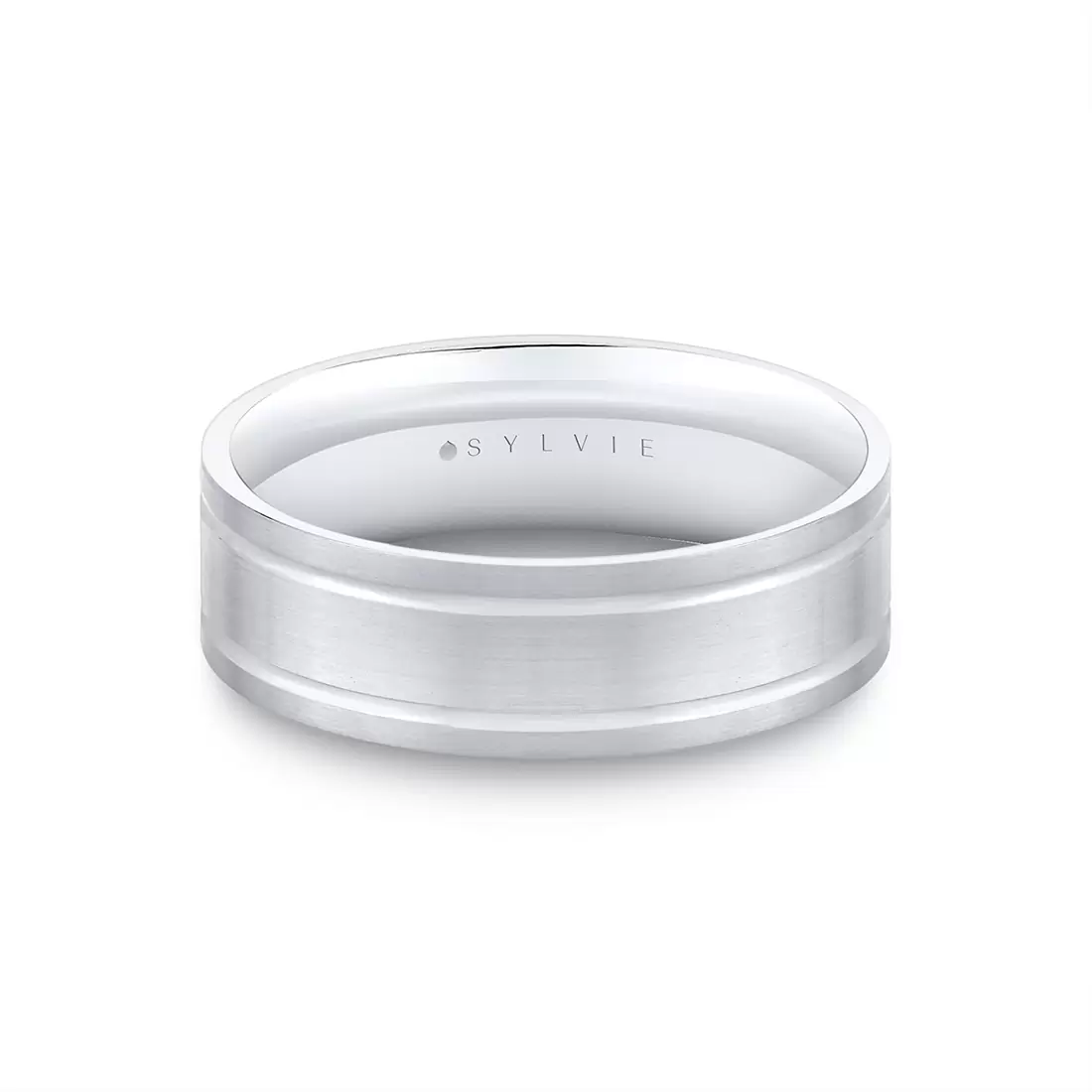 White Gold/Yellow Gold Heritage Two Tone Brushed Men's Band - Sullivan