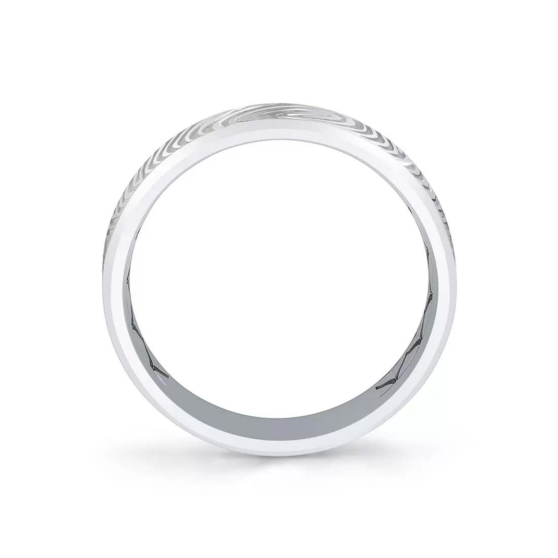 White Gold Shell Ascend Two Tone Fingerprint Men's Band - Montgomery