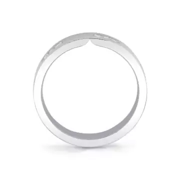 White Gold Legacy Brushed Diamond Men’s Band - Milo