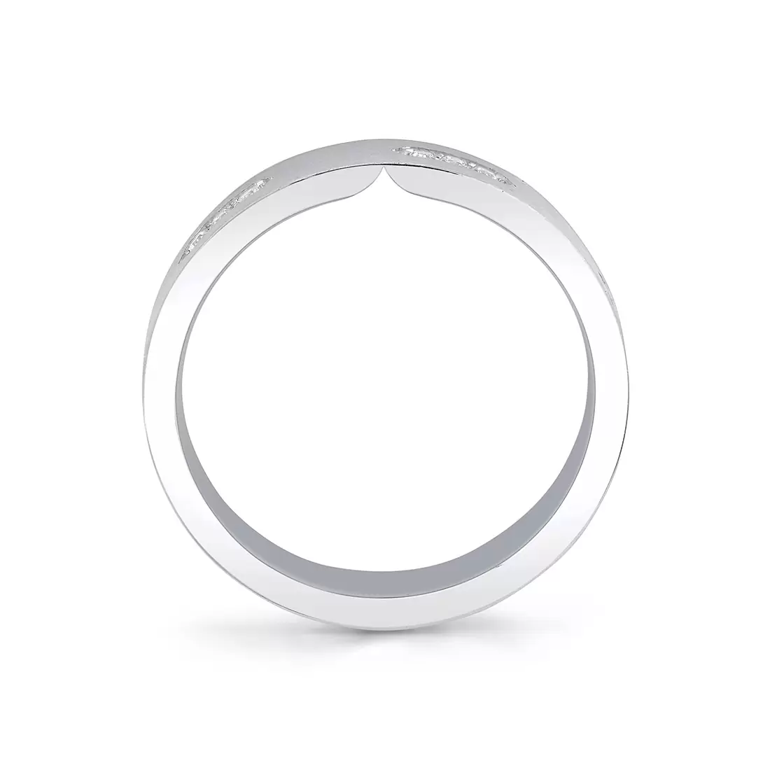 White Gold Legacy Brushed Diamond Men's Band - Milo
