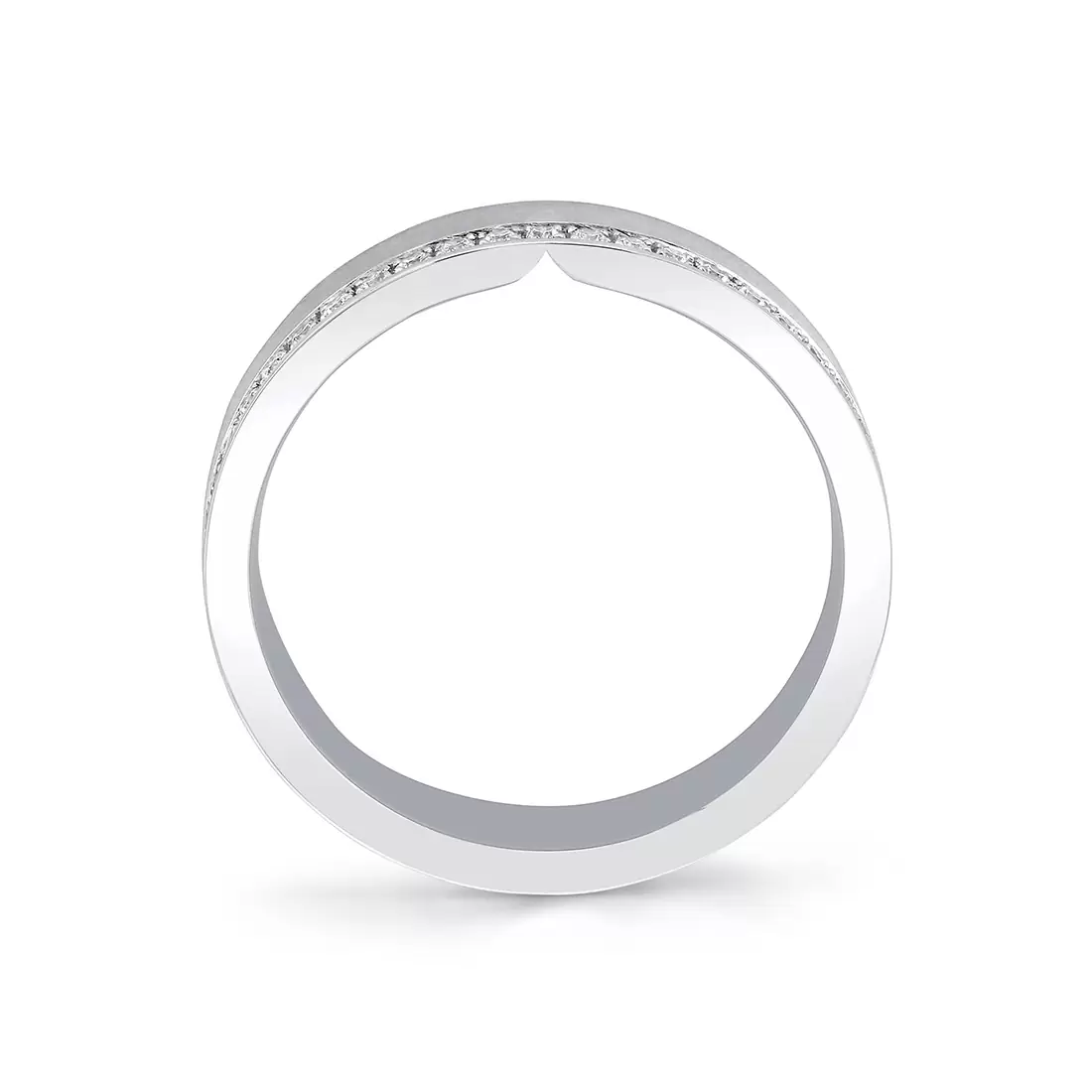 White Gold Legacy Brushed Diamond Men's Band - Ryder