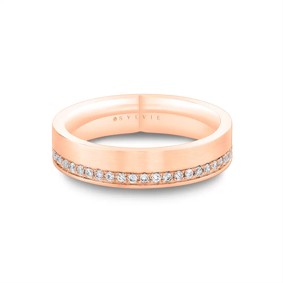 White Gold Legacy Brushed Diamond Men's Band - Ryder
